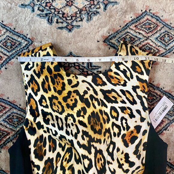 *NWT* Karen Millen Leopard Print Panel Seam Sleeveless Pencil Dress - Size 4 - Picture 13 of 16